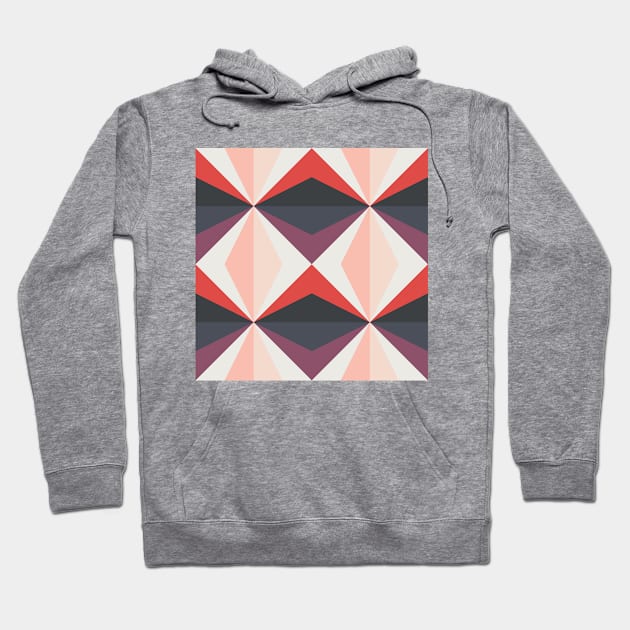 Retro Geometric Diamond Pattern Hoodie by kallyfactory